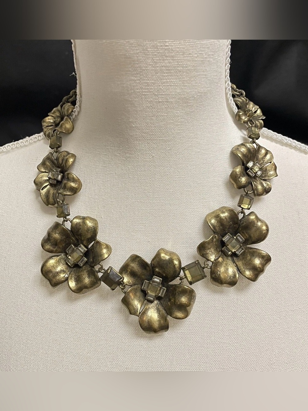 Marc By Marc Jacobs Antique Gold Floral Cluster Necklace